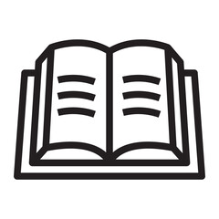 Line icon of an open book