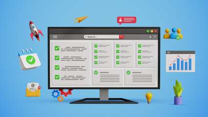 Online Assessment Evaluation, Performance Analysis, Results and Reports, Progress Tracking, Insights Page, Quality Rating, Benchmarking, Data Validation and Feedback. Survey Page on 3D Computer