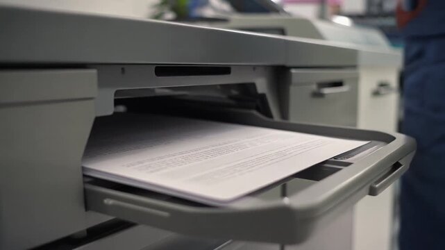 Loading Paper into a Modern Office Multifunction Printer.