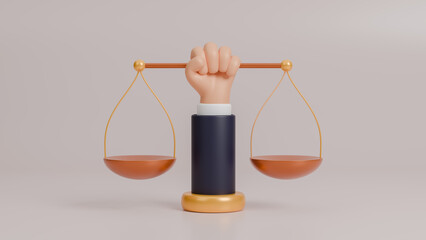 World Day of Social Justice. February 20. Holiday concept. Law, legal judgement, legislation, litigation, court verdict, judicial system and international legal rights concept. 3d render illustration