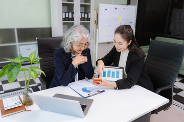 Asian business team creative businesspeople coworker in office.