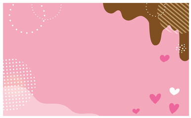 ピンクのかわいいバレンタインハート背景イラストフレーム