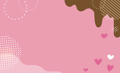 バレンタインのかわいいハート背景イラストフレーム