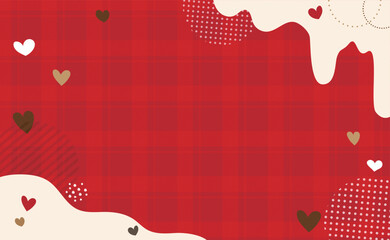 ホワイトチョコと赤いバレンタインハート背景イラスト素材