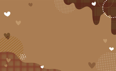 チョコレートカラーのバレンタインハート背景イラスト素材