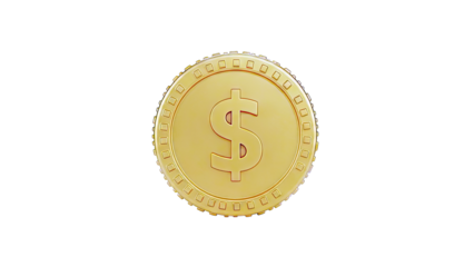 Gold Coin with Dollar Symbol