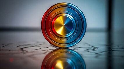 a fidget spinner on reflective surface
