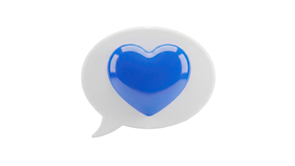 Blue Heart in Speech Bubble