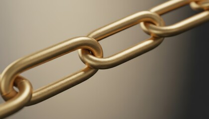 Fototapeta premium Gold chain closeup, strength and connection concept background