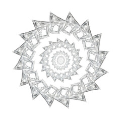 Intricate crystal mandala design element with transparent background isolated on transparent background