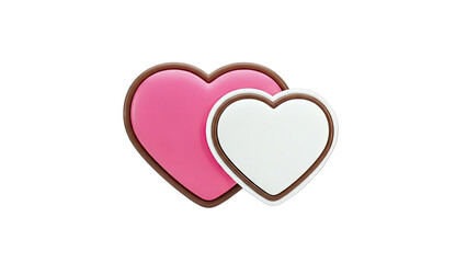 Two Interlocking Hearts, Pink and White