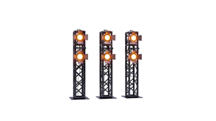 Three Stage Light Towers with Spotlights
