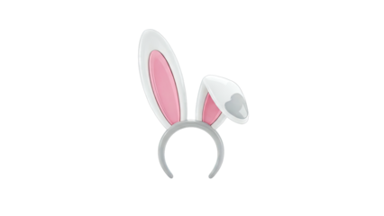 White and Pink Bunny Ears Headband