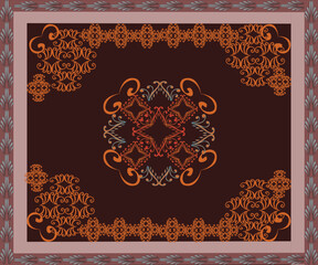 vintage background with brown frame