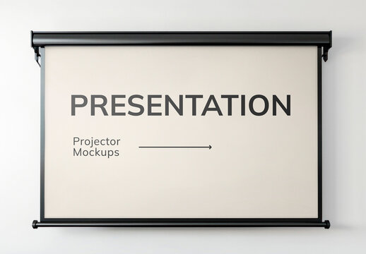 Projector Screen Presentation Mockup PSD