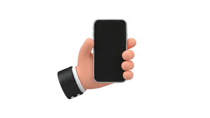 Cartoon Hand Holding Smartphone