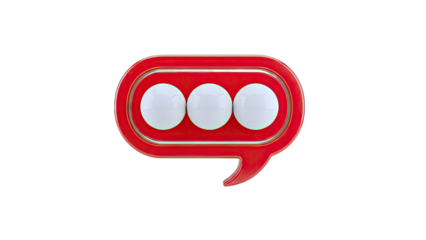 Red Speech Bubble with Three White Dots