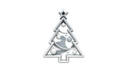 Silver Christmas Tree Ornament with Orbs and Star