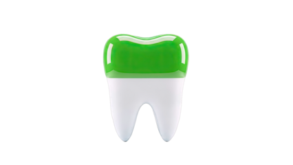 Stylized Tooth with Green Crown