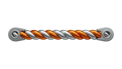 Twisted Copper and Silver Wire with Metal Terminals
