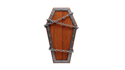 Wooden Coffin with Chains