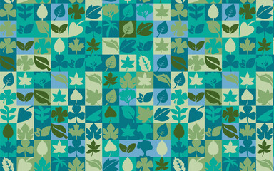 seamless pattern with leaves, vector leafs icon seamless pattern green color.