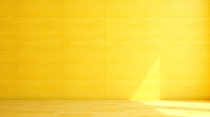 A modern room with wooden walls and floor illuminated by natural light