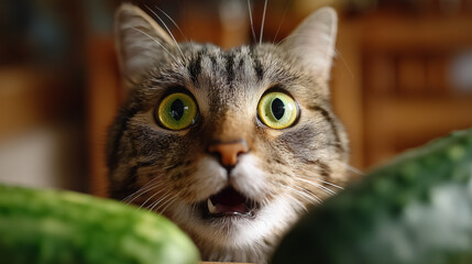 Ai cat with green eyes