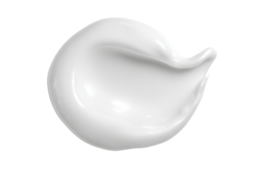 Smooth Round Swirl of White Cream on Transparent Backdrop