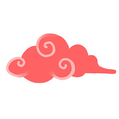 Red Chinese Clouds for Lunar New Year Design
