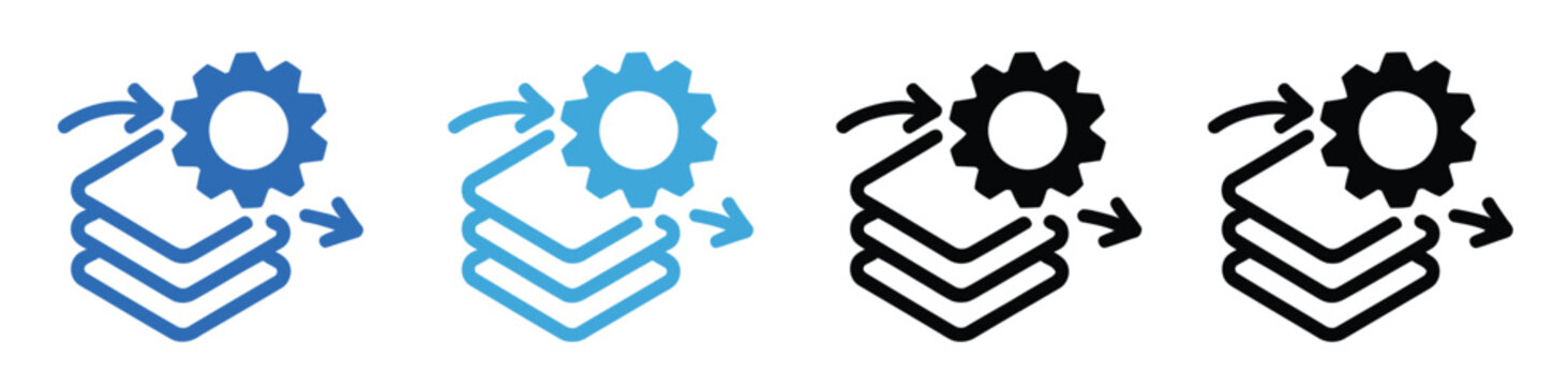 Batch processing icon vector illustration on transparent background, suitable for app, website, ui, logo and banner design, modern automation symbol for workflow, 
