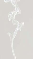 Wispy white smoke drifts ethereally against a neutral background, evoking mystery and transformation,  overlay,  ethereal