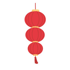 Three Red Paper Lanterns for Lunar New Year