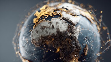 Abstract Digital Globe Representation with Network Connections