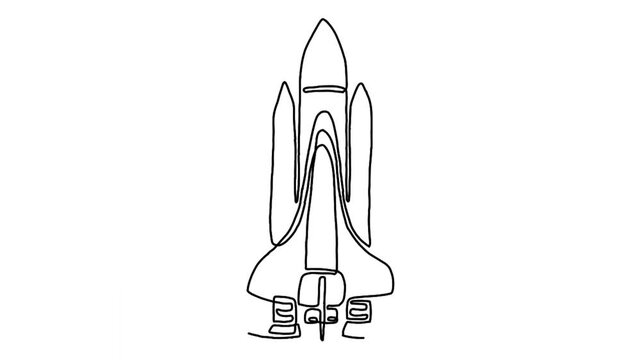 Continuous line animation of rocket flight