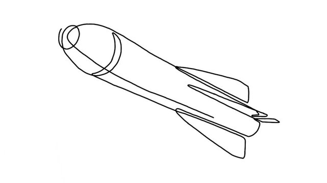 Continuous line animation of rocket flight