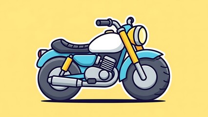 Obraz premium Vintage motorcycle on yellow background.