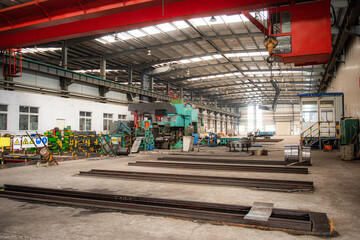 Machinery and equipment in the steel mill workshop