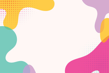 Abstract pastel shapes form a soft frame around empty space on a light background, creating a modern decorative layout for marketing backgrounds, presentations, education materials, lifestyle branding