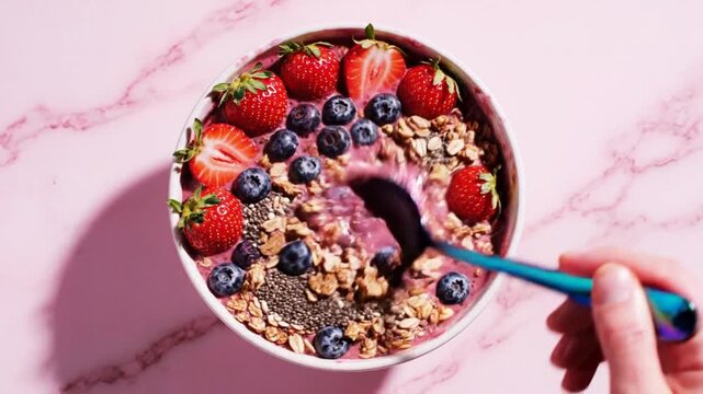 Healthy Smoothie Bowl with Fresh Berries and Granola Delight.