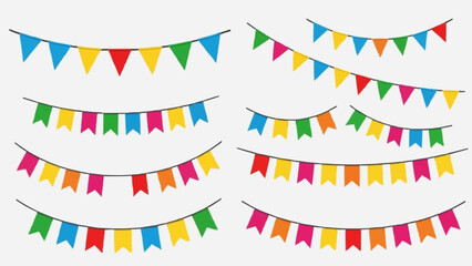 Colorful Party Bunting Flags Decoration Set.