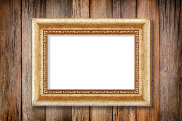 Frame on old wood vintage wall texture. background