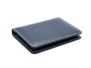 Gray leather wallet isolated on transparent background