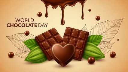 Celebrating world chocolate day with delightful cocoa treats and indulgent melting chocolate