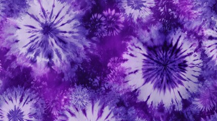 Vibrant purple and white tie-dye pattern with radial psychedelic swirls creating an abstract background