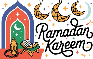 Obraz premium Celebrating ramadan kareem with traditional islamic elements and decorations Vector illustration