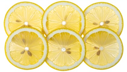 Six backlit citrus slices, arranged in a grid, revealing details