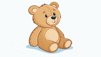 Fototapeta premium Cute teddy bear sitting with sweet expression on face