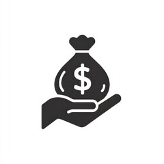 funds etfs stocks money black and white vector icon