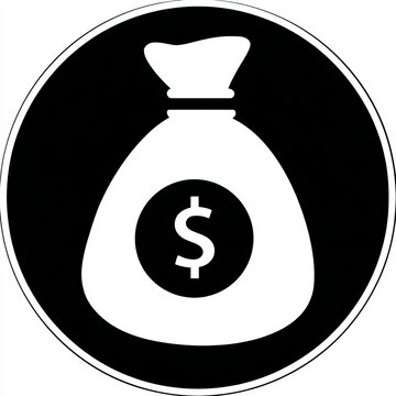 funds etfs stocks money black and white vector icon